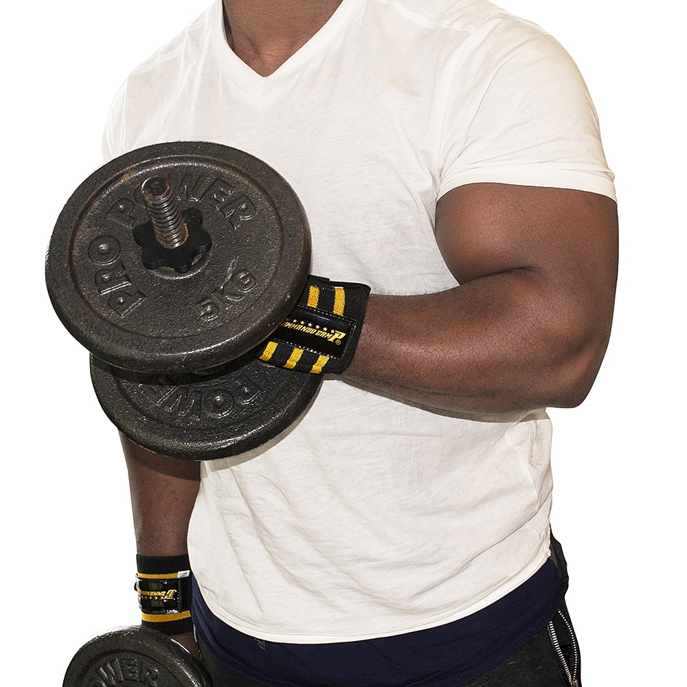 Wrist Wraps Lifting Weight Gym Training Straps Weightlifting Bandage Black Gold 