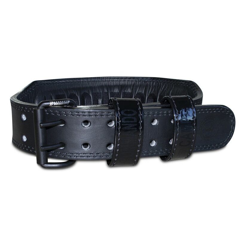 Triple Black Commando Camp Leather Weight Lifting Belt