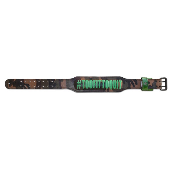 Camo Green Commando Camp Leather Weight Lifting Belt